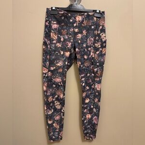 Lululemon Athletica Floral Print Leggings - Black/gray and Pink